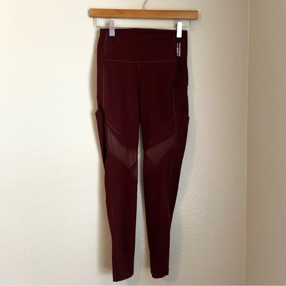 Lululemon X Barry’s Stronger as One High Rise Tight in Midnight Maroon, Size 4